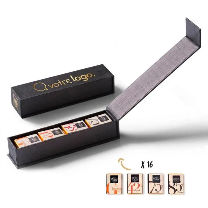 Coffret de 16 chocolats avec écrin personnalisable  - Élégance