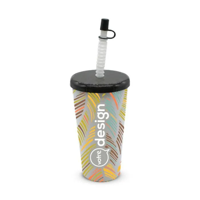 Gobelet réutilisable paille intégrée 50/60 cl personnalisable