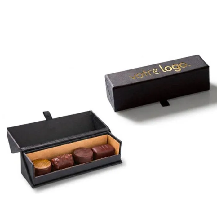 Coffret 4 bonbons au chocolat personnalisable - Tendresse