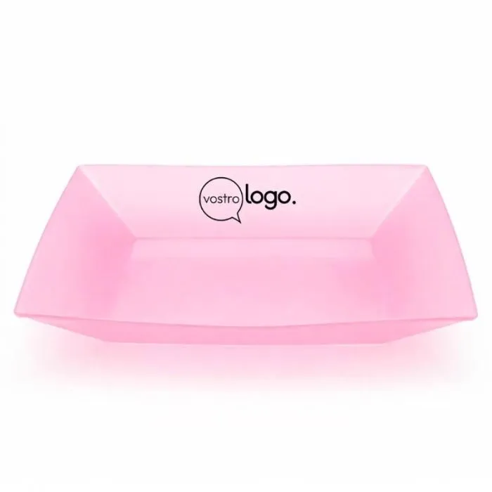 Piatto quadrato fondo in plastica riciclata personalizzabile