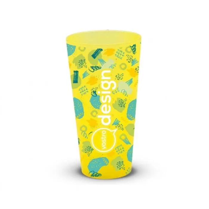 Bicchiere riutilizzabile da 35/40 cl in plastica riciclata, personalizzabile