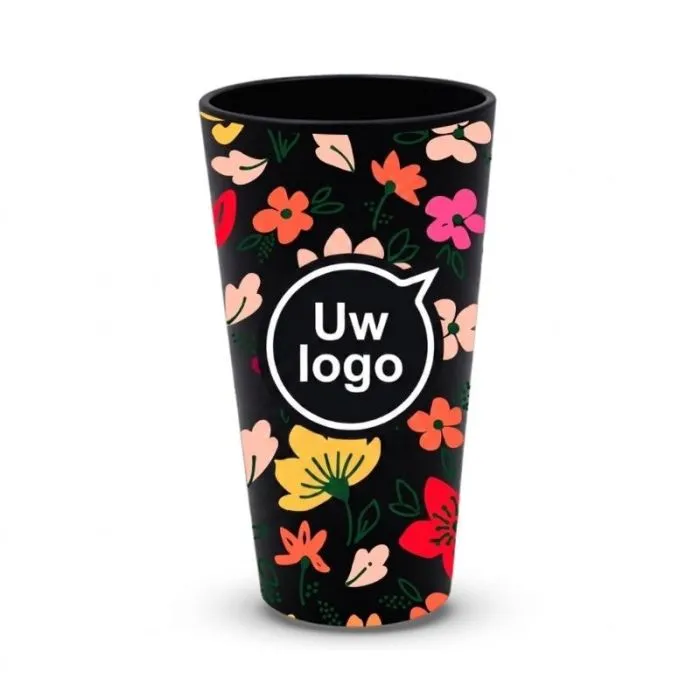 Herbruikbare beker van 45/50 cl van gerecycled plastic, personaliseerbaar