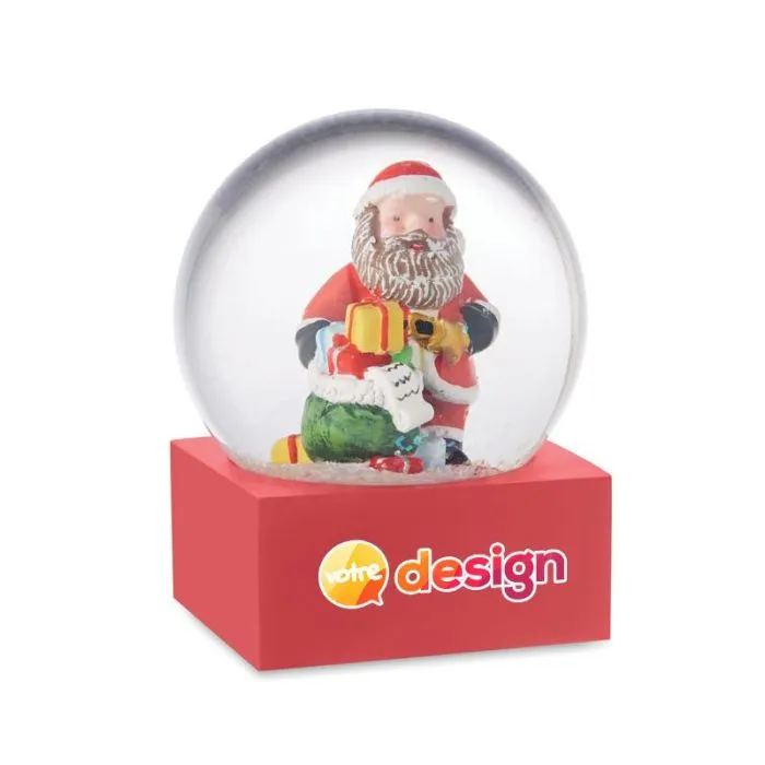 Boule à neige Père Noël personnalisée en verre et base polyrésine -Santisimo