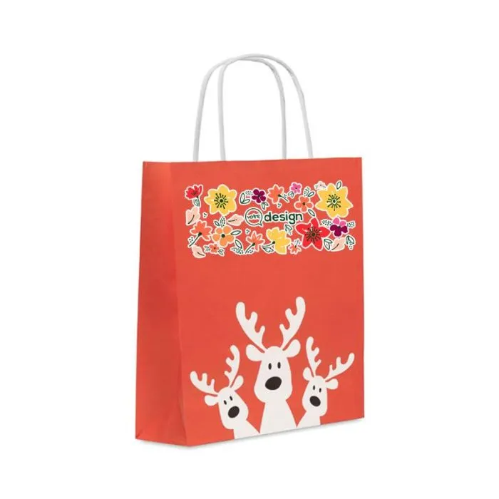 Sac cadeau de Noël rennes petit format personnalisé - Bao small
