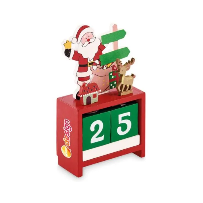 Calendrier de bureau personnalisable en bois Noël - compte à rebours