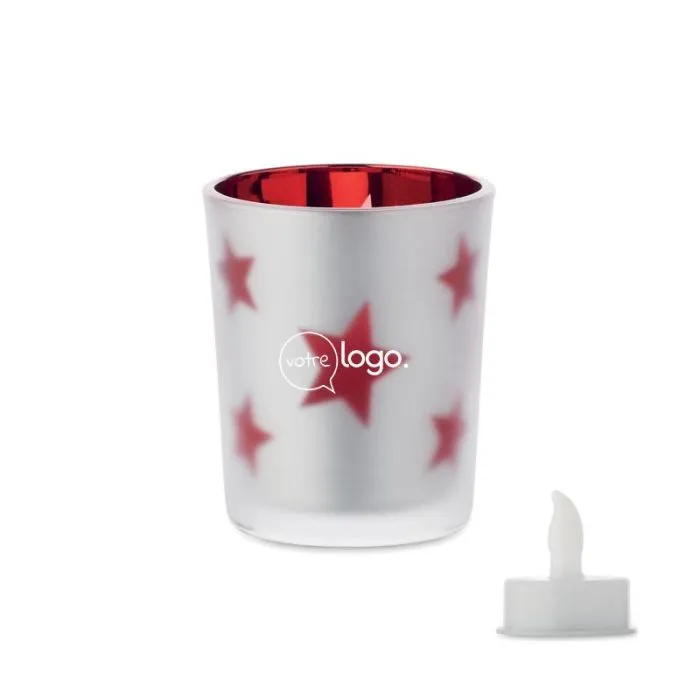 Bougie LED personnalisable en verre avec pile incluse - LANDLE