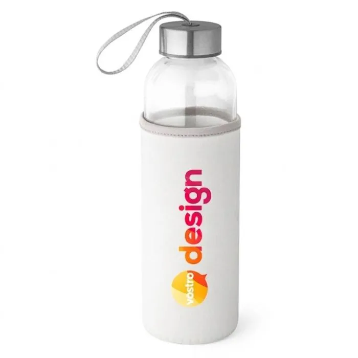 Bottiglia di vetro da 500 ml con custodia personalizzata – a tenuta stagna