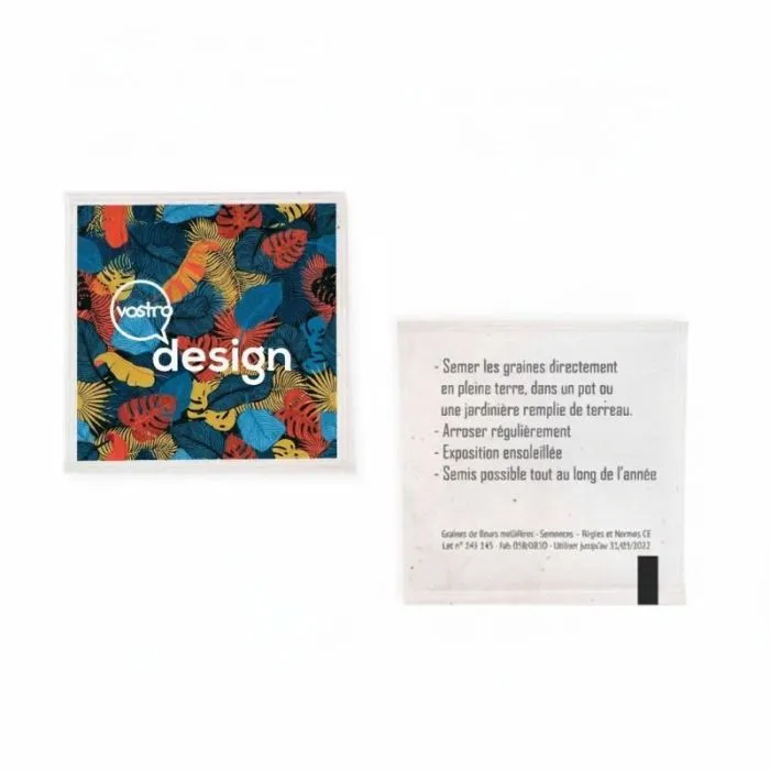 Bustina personalizzata per semi in carta vegetale - 55 x 55 mm