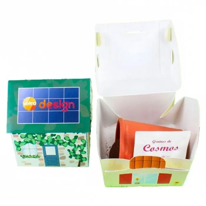 Kit da giardinaggio promozionale a forma di casetta