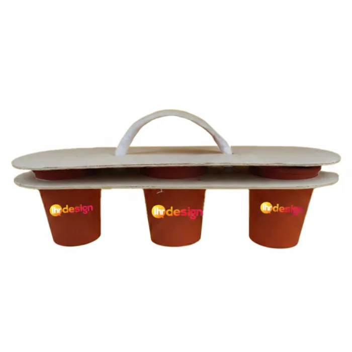 Personalisierbares Werbe-Pflanzset - Trio aus Terrakotta-Töpfen