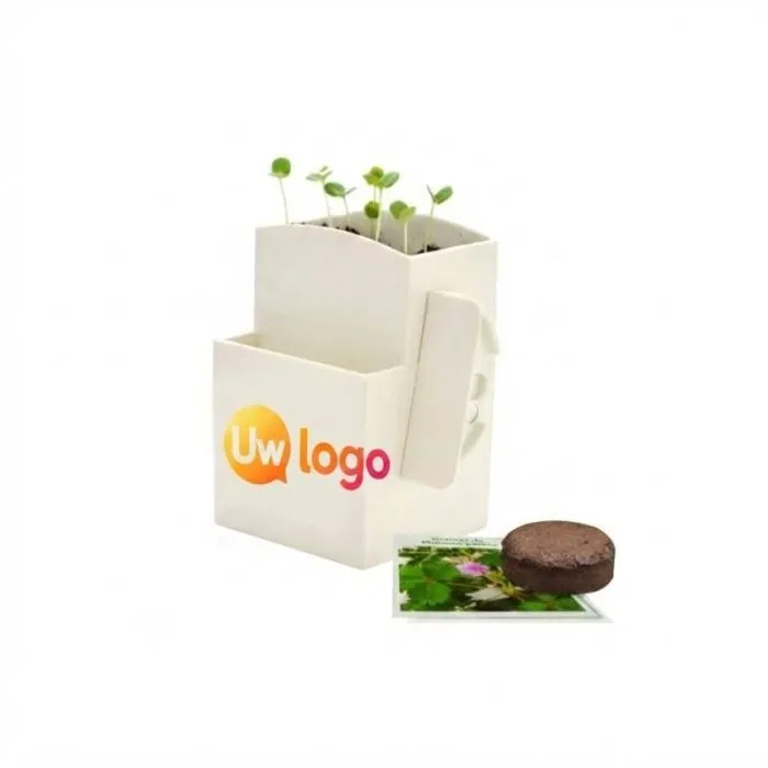 Gepersonaliseerde bureau-plantenbox - wit
