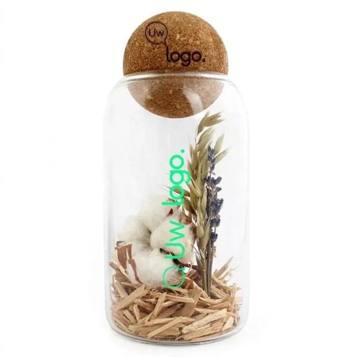 Aanpasbaar terrarium met gedroogde bloemen