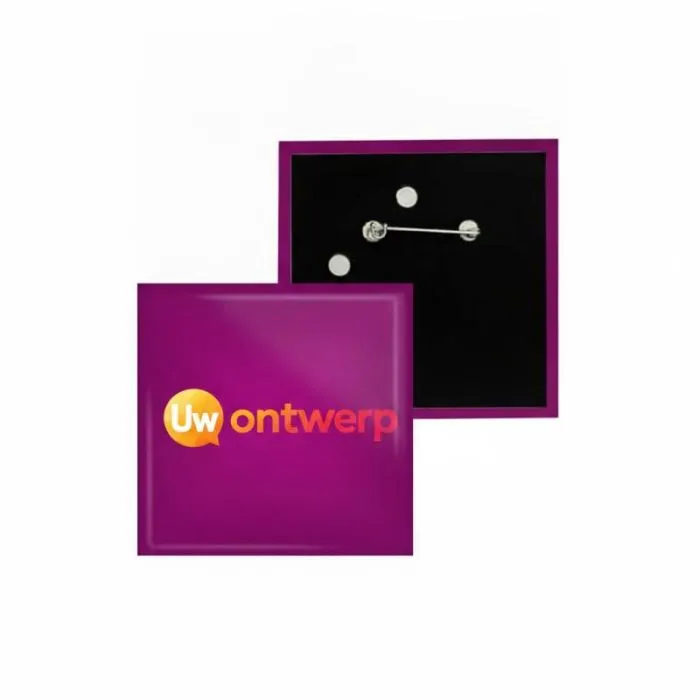 Gepersonaliseerde vierkante badge - 40x40 mm