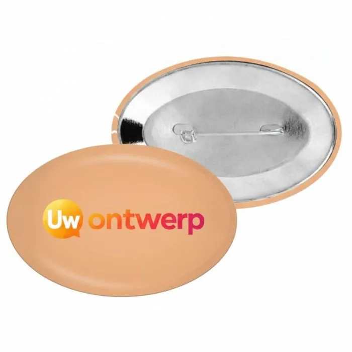 Gepersonaliseerde ovale badge - 45 x 25 mm
