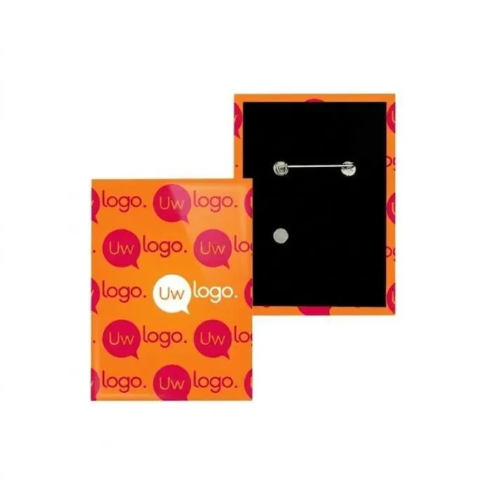 Rechthoekig reclame-badge - 45x68 mm