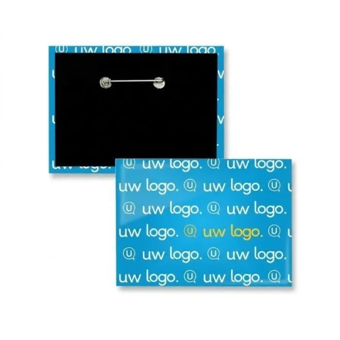 Rechthoekig reclame-badge - 68 x 45 mm