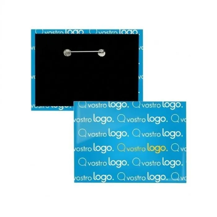 Distintivo pubblicitario rettangolare - 68x45 mm