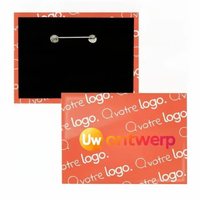 Rechthoekig reclame-badge - 90 x 65 mm