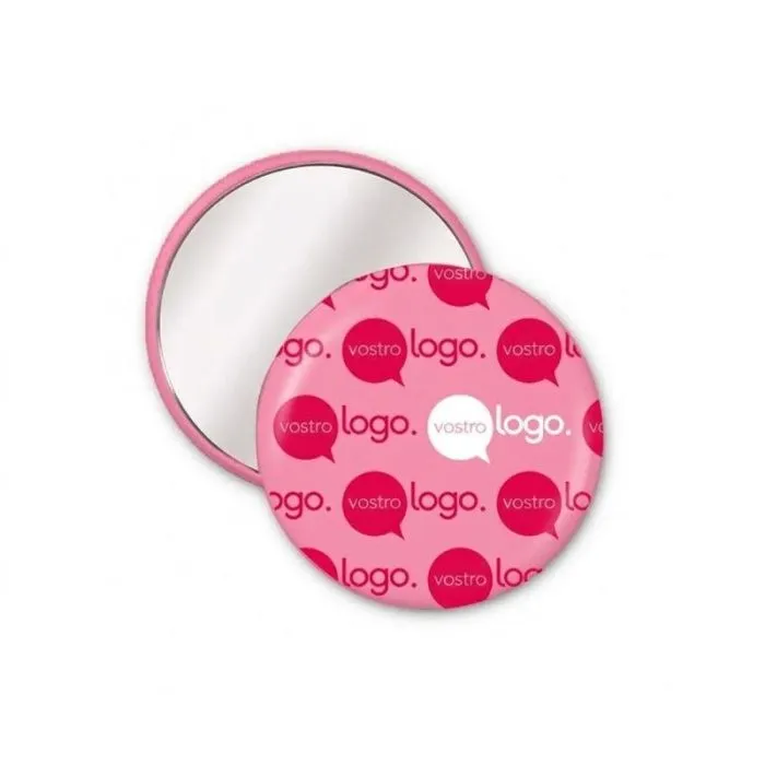 Specchio tascabile rotondo personalizzato - 56 mm