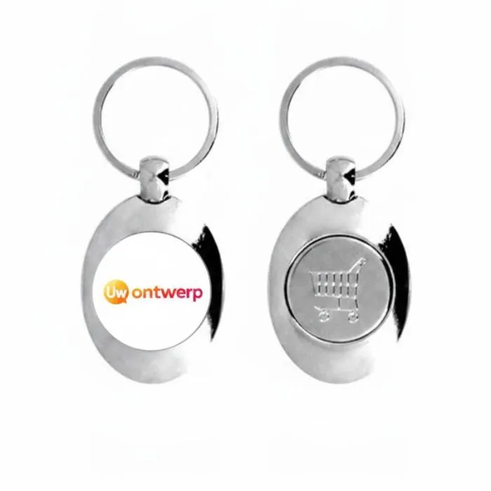 Reclame-sleutelhanger met muntje