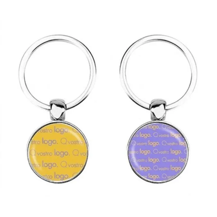Portachiavi personalizzato premium rotondo - 33 mm