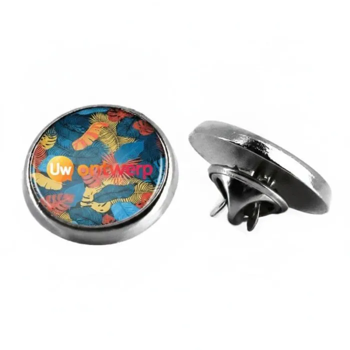 Ronde reclame-pin met vlinderclip