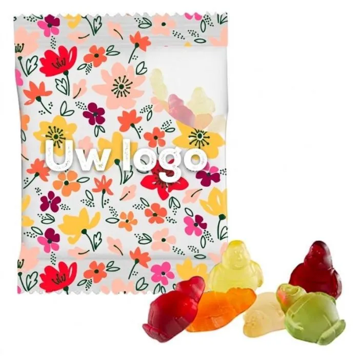 M Bert-fruitgummetjes, personaliseerbare, composteerbare verpakking van 20 g