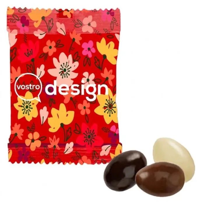Confezione personalizzata di mandorle ricoperte di cioccolato