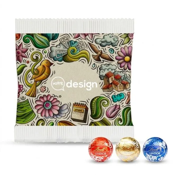 3 Lindor di Lindt in bustina di carta promozionale
