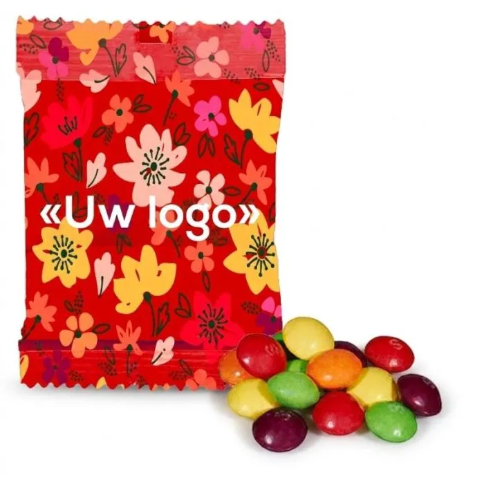 Skittles-snoepjes, gepersonaliseerd zakje van 10 g met diverse fruitsmaken
