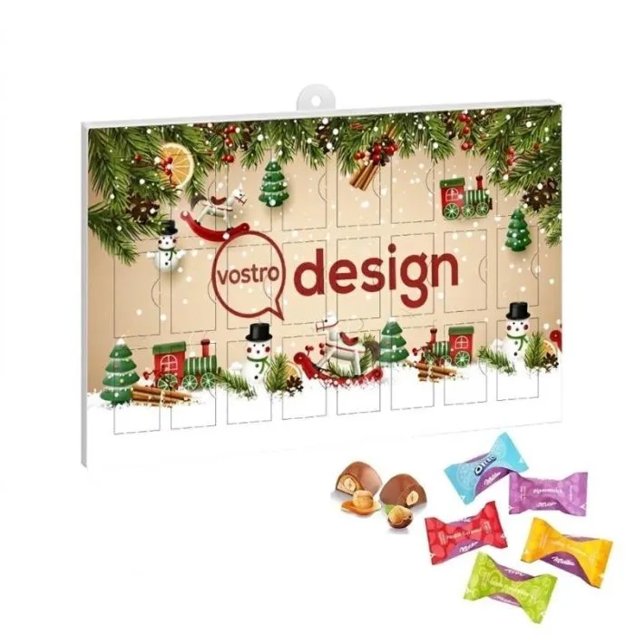 Calendario dell'Avvento promozionale Premium regalo BUSINESS con Milka Moments