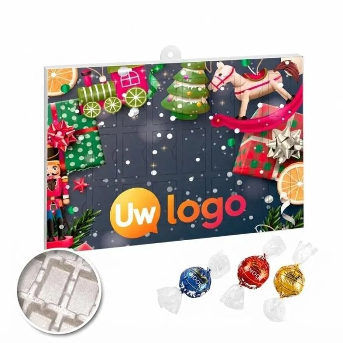Gepersonaliseerde premium adventskalender met Lindt Lindor chocolade