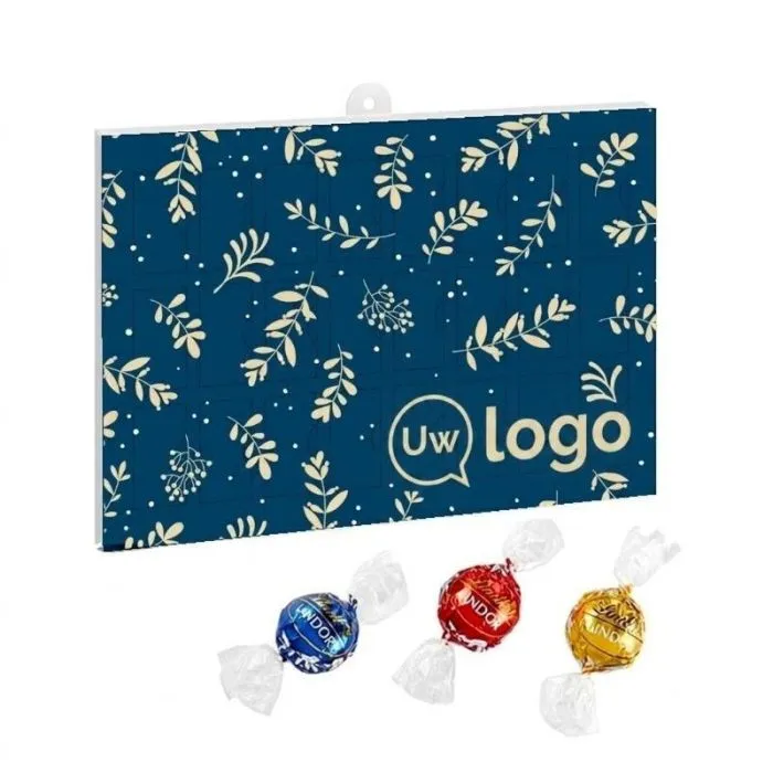 Gepersonaliseerde Premium-adventskalender als zakelijk geschenk met Lindor van Lindt
