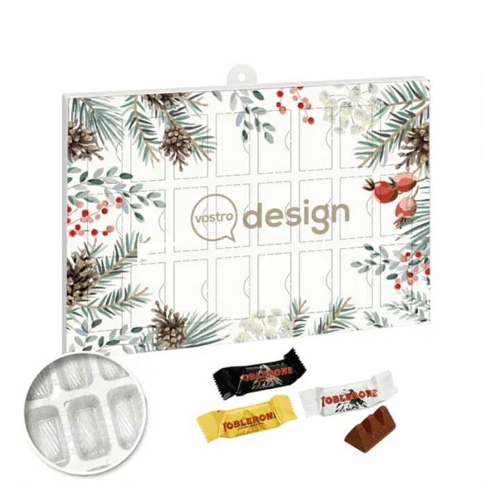 Calendario dell'Avvento promozionale Premium BUSINESS con un assortimento di Toblerone Mini