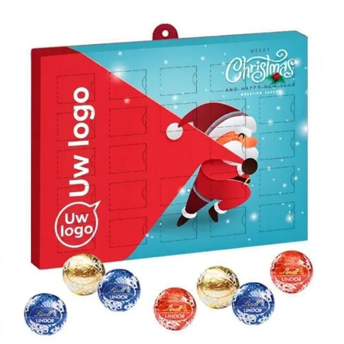 Gepersonaliseerde Lindor-adventskalender van Lindt in papieren uitvoering