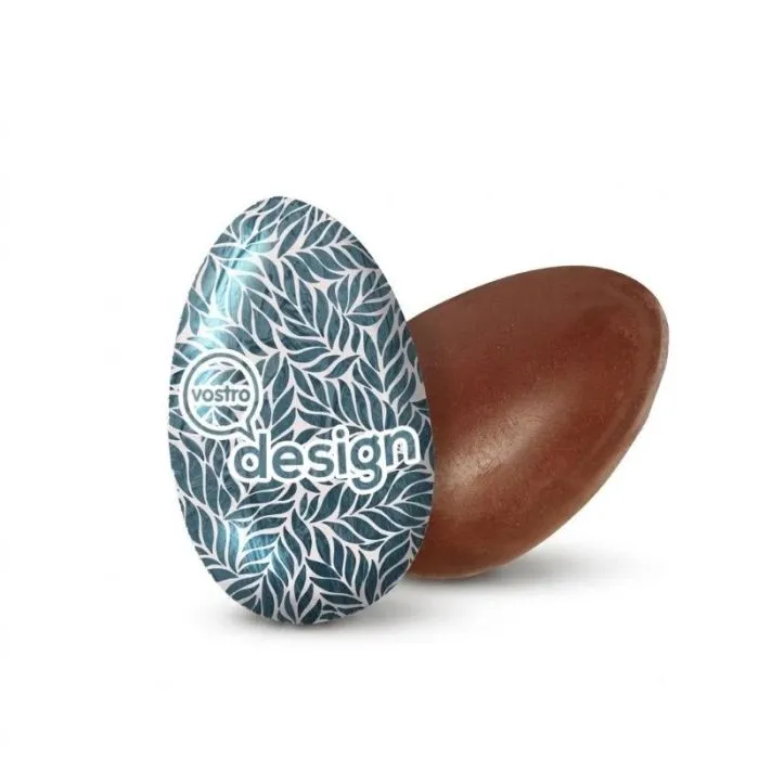 Uovo di Pasqua pubblicitario cavo al cioccolato