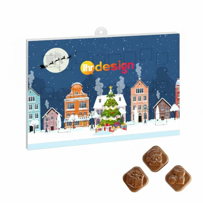 Vertikaler Werbe-Adventskalender mit Wandhaken