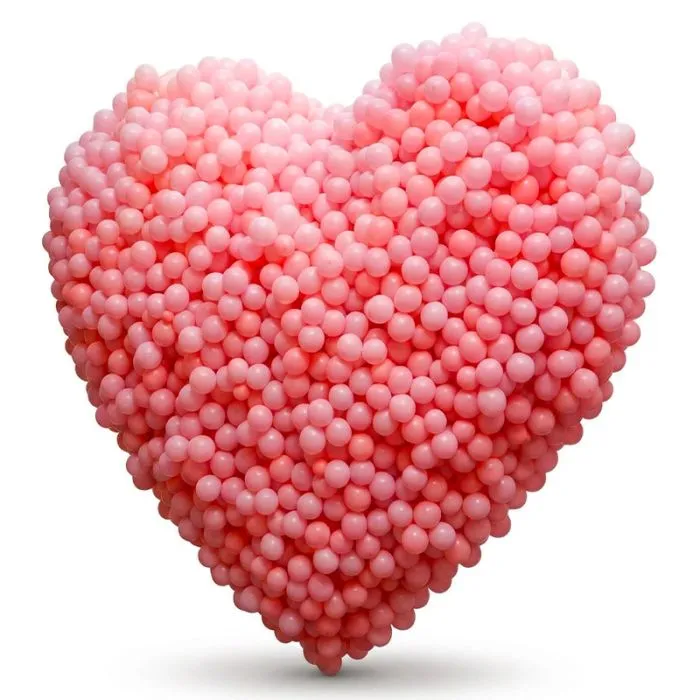 Filet géant en forme de cœur pour lâcher de ballons 5 × 5 m - 2000 ballons