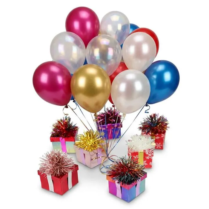 Poids pour ballons en forme de paquet cadeau 120 g 