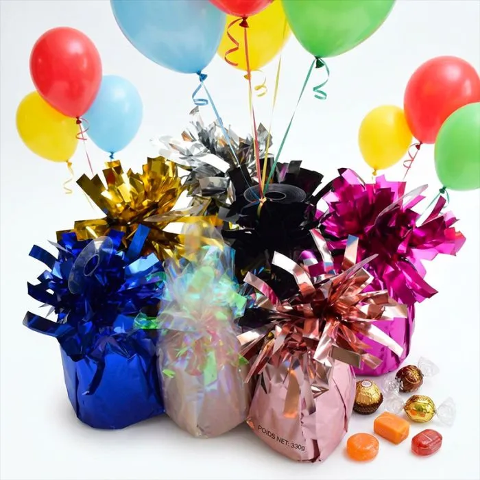 Poids pour ballons 330 g en forme de sachet bonbon 