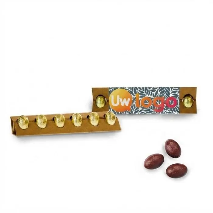 Reclamedoosje met 6 chocolade-eieren ®Le petit carré