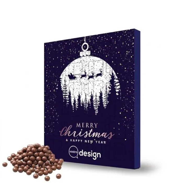 Piccolo calendario dell'Avvento promozionale con palline di cioccolato ®Le Petit Carré