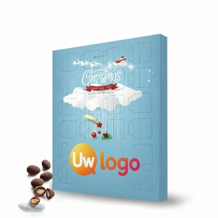 Kleine gepersonaliseerde adventskalender met chocoladeamandelen ®Le Petit Carré