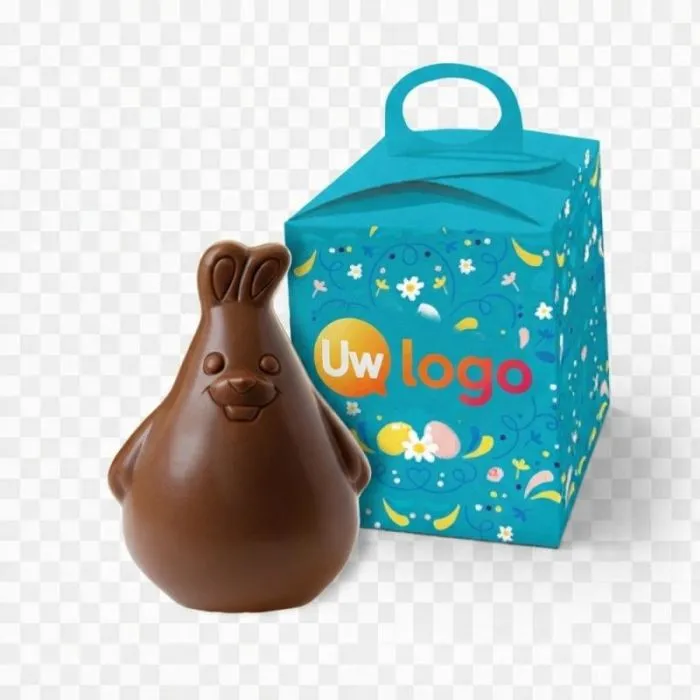 Chocoladepaashaas in een gepersonaliseerde doos ®Le Petit Carré