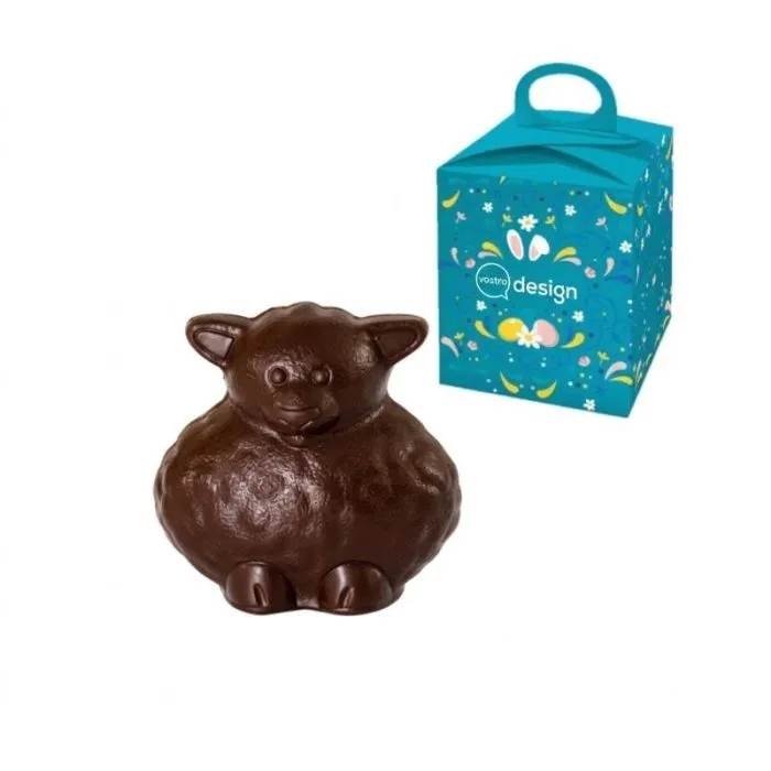 Pecora pasquale di cioccolato da 30 g nella sua confezione pre-personalizzata ®Le petit carré