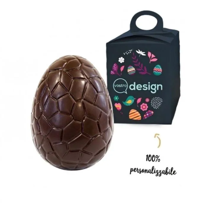 Uovo di Pasqua al cioccolato da 100 g nella sua confezione personalizzabile al 100% ®Le petit carré