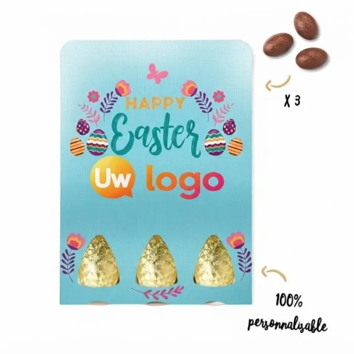 100% personaliseerbaar zakje met 3 chocolade-eieren ®Le petit carré