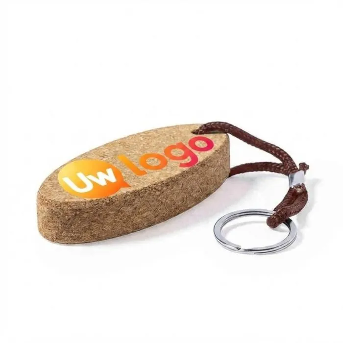 Cruffid-sleutelhanger van kurk voor promotiedoeleinden
