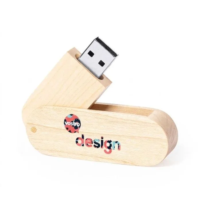 Chiavetta USB in legno pieghevole da 16 GB, ecologica e personalizzabile - Vedun