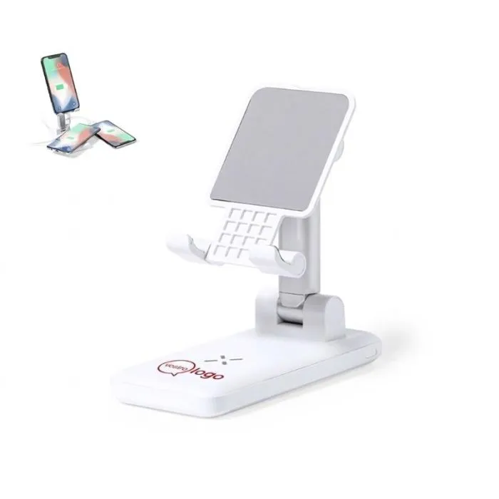 Supporto pieghevole personalizzabile per smartphone con ricarica wireless - Cheviot